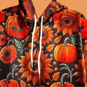 Pumpkin Season Hoodie/pullover NWOT 96% Poly / 4% Elastane w/kangaroo pocket 3XL